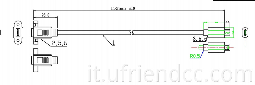 Cavo di prolunga USB Micro B Micro B Micro B Micro B USB